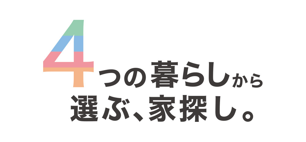 4つの暮らしから選ぶ、家探し。